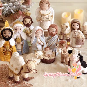 Crochet Nativity Scene, Holy Family Nativity Scene, Amigurumi Nativity Christmas Toy, Three Wise Men, Nacimiento Crochet, Catholic Doll Set