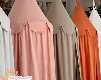 Baby Crib Canopy, Linen Crib Canopy, Linen Nursery Canopy, Hanging Canopy, Kids Room Decor, Reading Nook, Crib for Toddler, Baldachin Canopy
