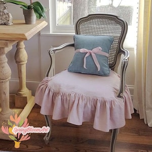 Cuscino Per Sedia 40x40 Cm Con Nastri, Rosa, In Misto Cotone: Per Rendere Le Tue Sedie Più Comode!