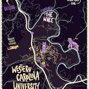 Western Carolina University Map (Purple)
