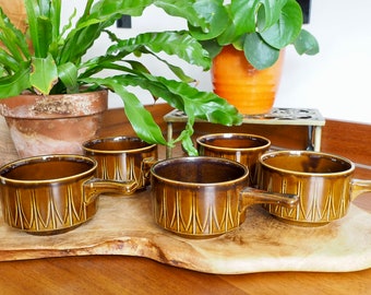 Vintage Brown Tan Tams Ware Soup Bowl