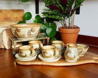 Studio Pottery Tea Coffee Milk Sugar Bowl Set