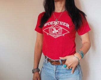 Vintage Red 70s College Tshirt