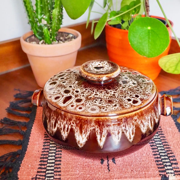 Vintage Brown Honiton Pottery Crock Pot