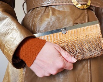 Vintage Snake Skin Clutch Purse