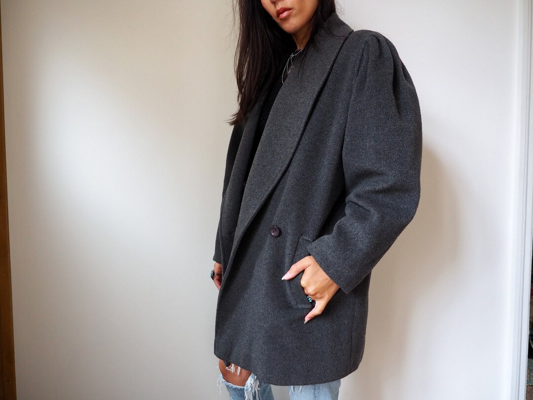 ジャケット・アウター blurhms WOOL CASHMERE BEAVER GREAT COAT Executive Collection Long Black Double Breasted Overcoat