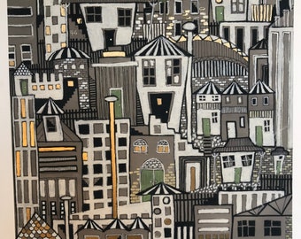Cityscape (Green Doors)