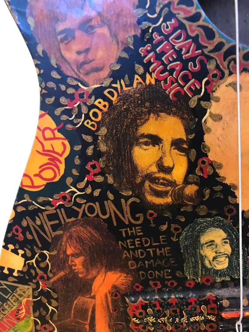 Collectable Unique Work of Art Playable Painted Vintage Guitar - Etsy