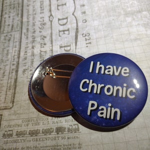 Chronic pain 2 inch pin button
