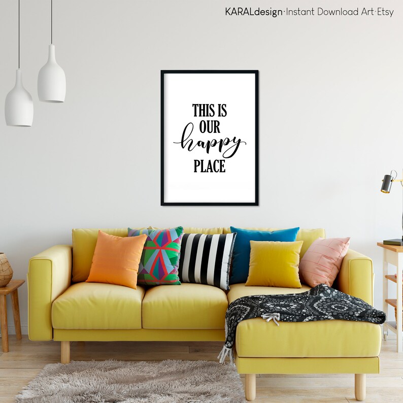 This is our happy place wall decor print printable art Etsy