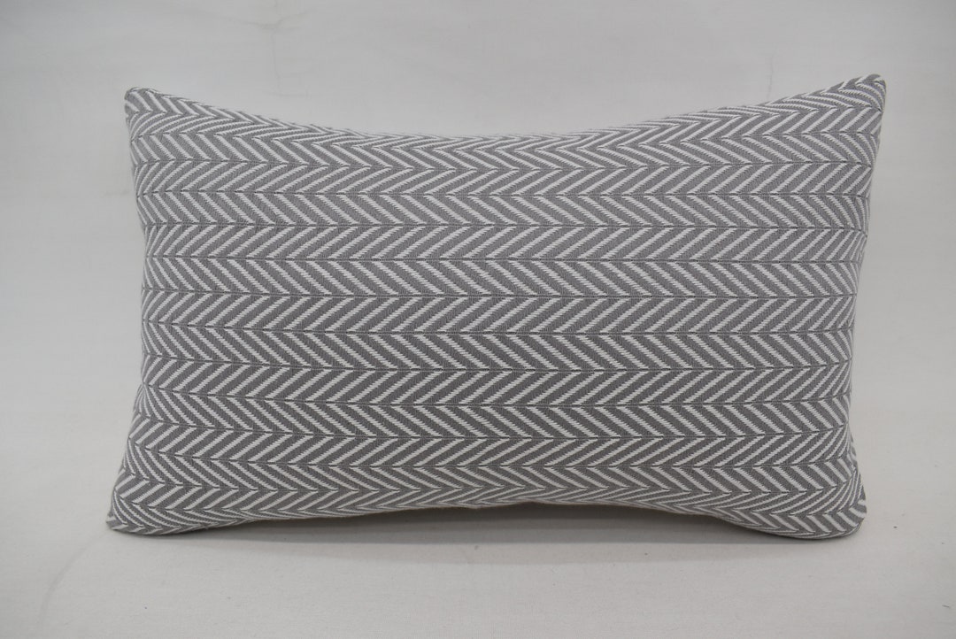Lumbar Pillow Cover Towel Pillow Outdoor Pillow Cover Gray Etsy