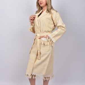 Wedding Gift Robe, Organic Bathrobe, Turkish Bathrobe, Cotton Beach Robe, Morning Grow, Soft Housecoat, Natural Terry Kimono, Bathrobe 195