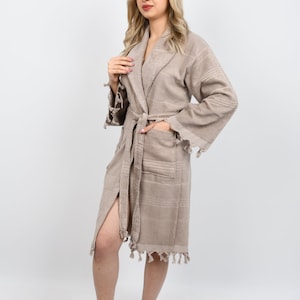 Hammam Dress, Organic Bathrobe, Bridesmaid Gift Robe, Turkish Bathrobe, Soft Cotton Pajama, Chic Beach Cloths, Terry Kimono, Bathrobe 285
