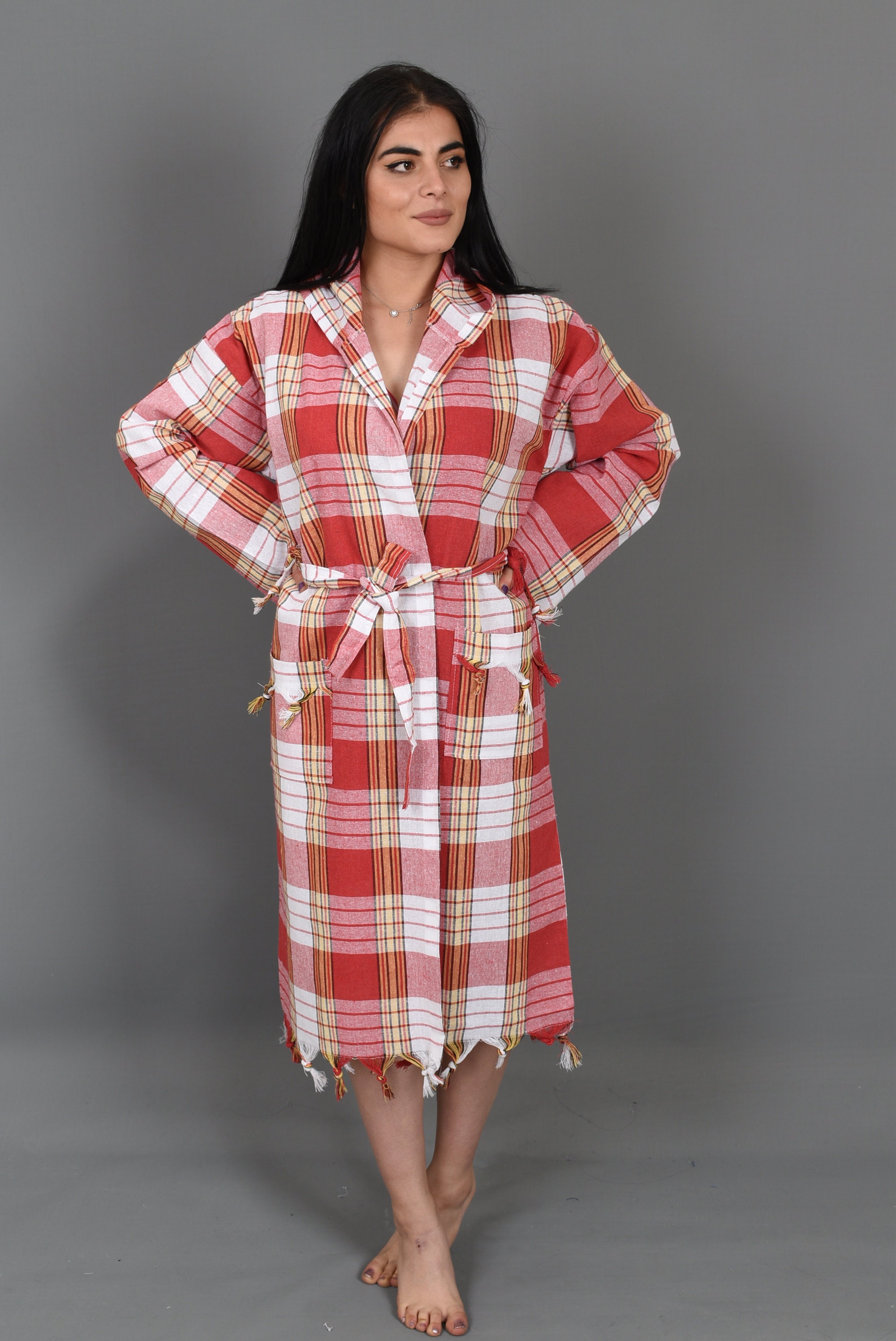 RED Plaid Bathrobes Robes Hotel Robe Robes Bridesmaid Etsy Australia