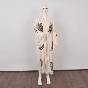 Custom Wedding Gift, Muslin Kimono, Personalized Beach Dress, Soft Morning Gown, Spa Robe, Robe-Kimn