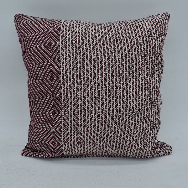 Lumbar Pillow, Sofa Pillow, Turkish Pillow, Cushion Cover, Camping Pillow, Double Sided Burgundy Pillow, 16x16 inches Pillow, Mn40x40-427