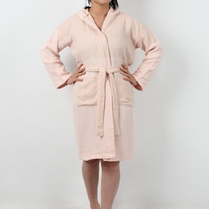Organic Bathrobe, Turkish Towel Bathrobe, Soft Bath Dress, Chic Beach Cloths, Gift Cotton Bathrobe, Light Pink Bathrobe, Chevron Bathrobe