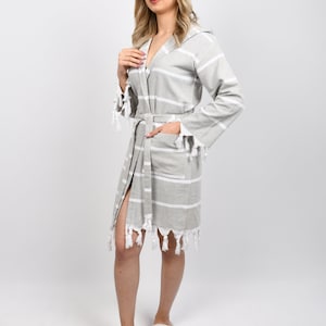 Spa Gown, Turkish Bathrobe, Personalized Robe, Wedding Gift Robe, Beach Dress, Morning Cloths, Organic Bathrobe, Terry Kimono, Bathrobe 296