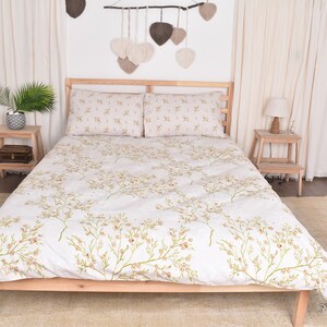 Custom Bed Sheets, Nature-Inspired Linens, Home Decor, Wedding Gift, Housewarming Gift, Cotton Pillowcases, 100% Cotton Duvet Cover,