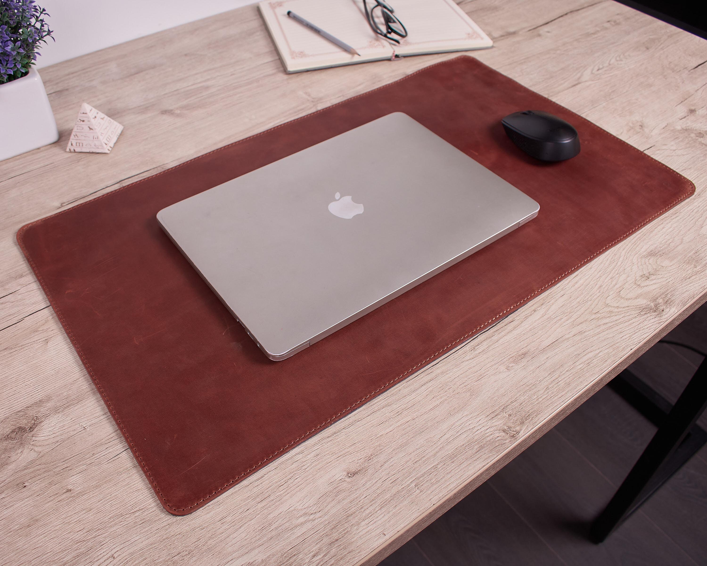 Grain leather large desk mat large mouse pad handmade custom Etsy