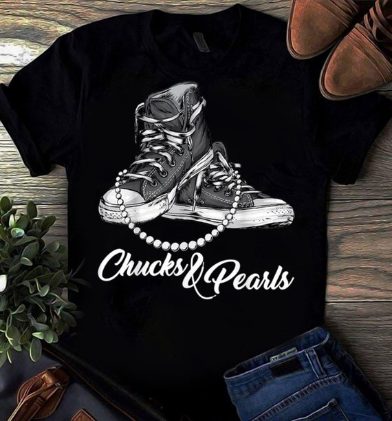 Chucks and Pearls Shirt Kamala Woman Tshirt VP Cotton Tee | Etsy