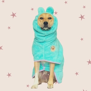 Premium Dog Bathrobe, Absorbent Microfiber Robe for Small, Medium, Large, Extra Large Dogs and Cats, Stylish Pet Drying Coat, Beach Towel