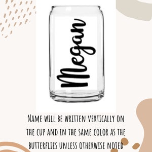 Butterfly Beer Can Glass, Iced coffee cup, iced tea cup, Butterflies, customized/personalized glass image 6