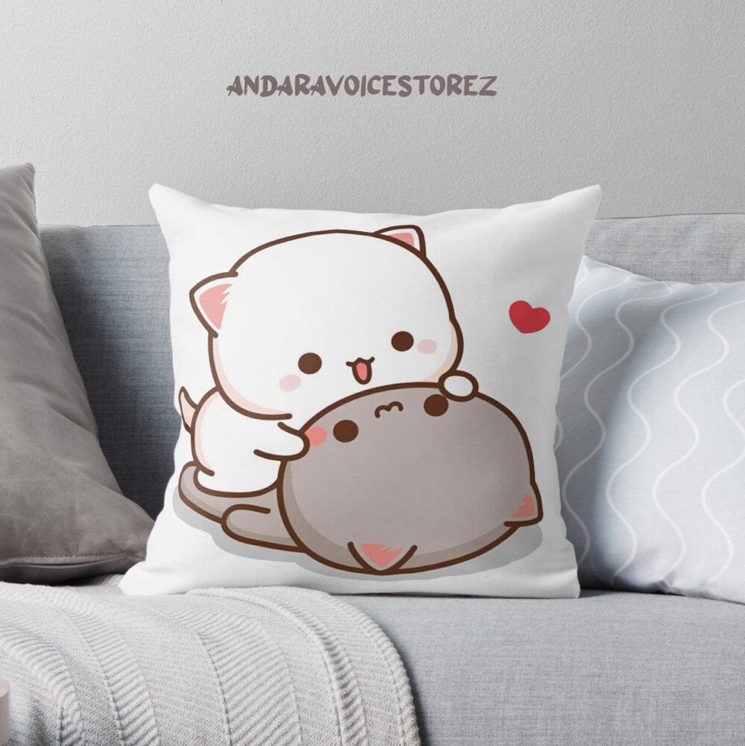 Cute Mochi Peach Pillow Cases, Valentines Day Pillow Cover, Kawaii