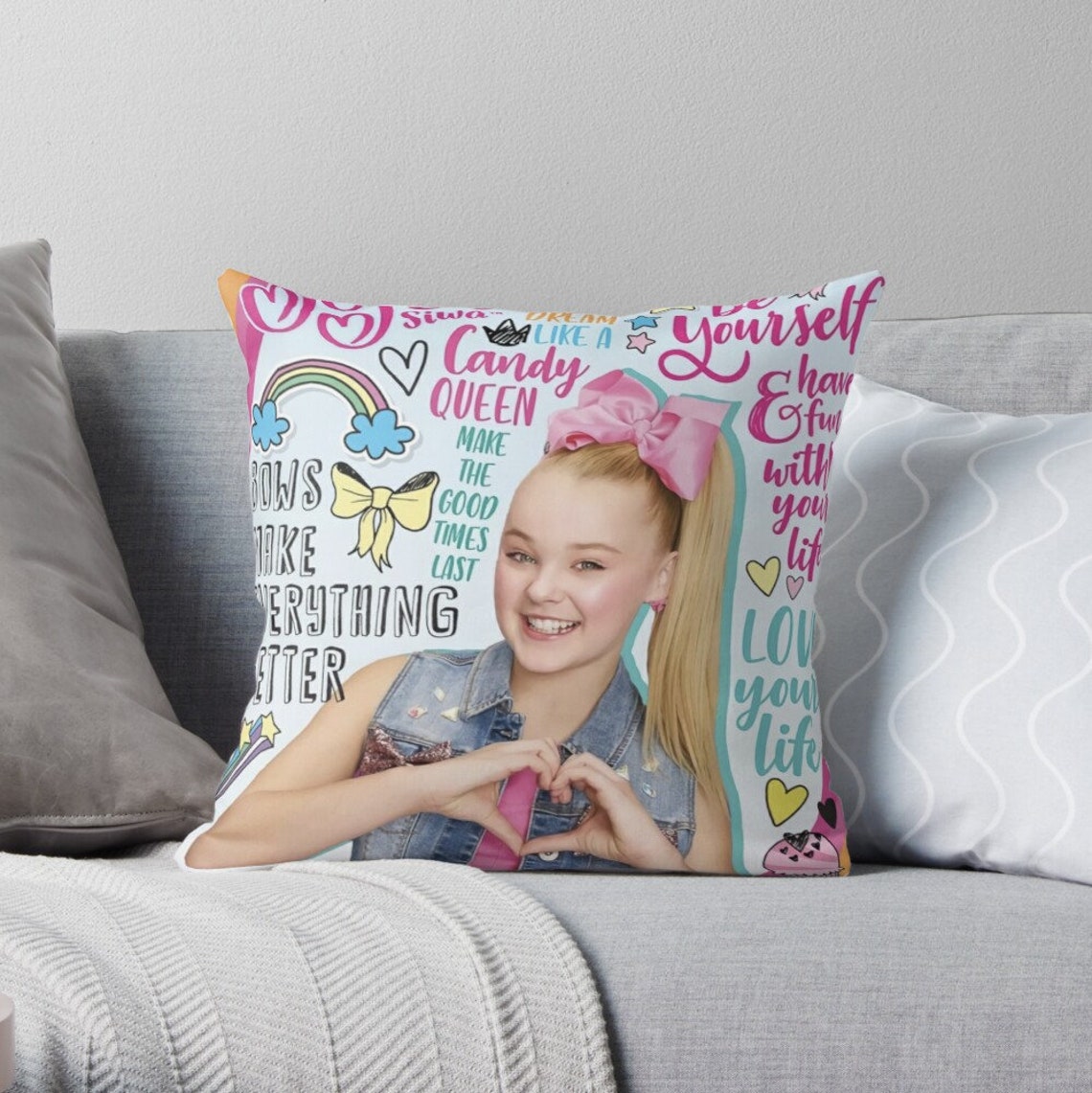 Jojo Siwa Quote Throw Pillow Cases Jojo Siwa Youtuber Pillow | Etsy