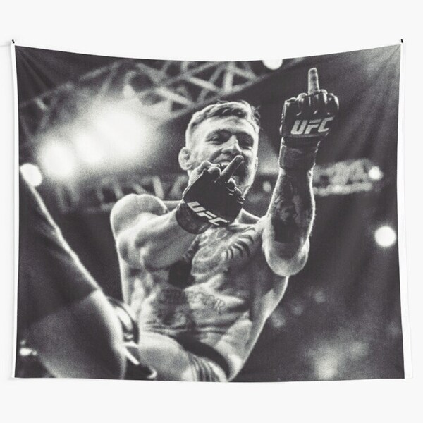 Conor McGregor Middle Finger - Notorious Wall Tapestry, Mcgregor Fighter Wall Tapestry, Sport Wall Tapestries, Bodybuilding Tapestries