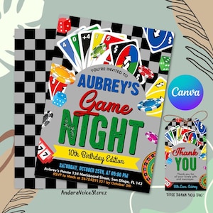 Invitación a una noche de juegos, invitación a un juego, invitación a un cumpleaños de juegos, invitación a una fiesta de juegos, fiesta de cumpleaños de juegos