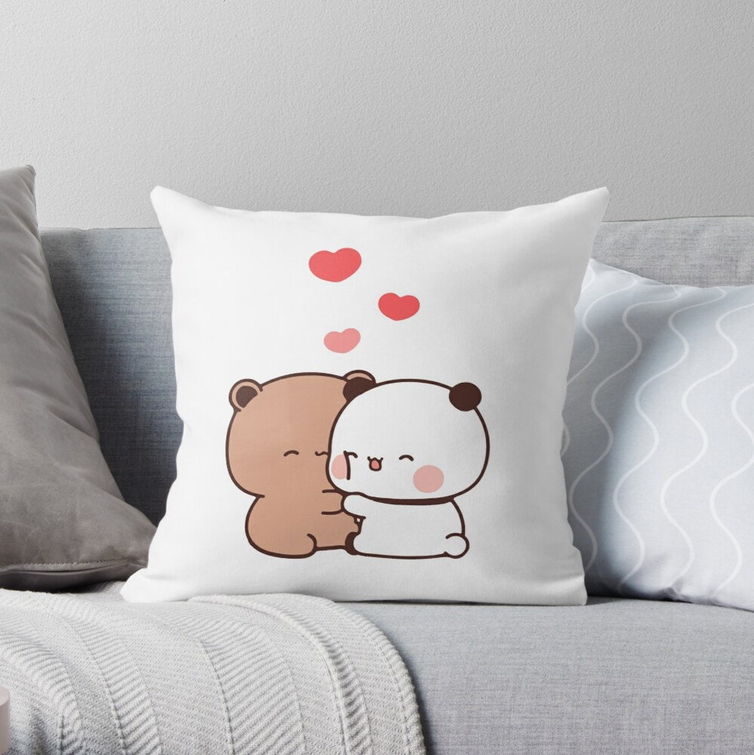 Panda and Bear Hug Throw Pillow Cases, Bubu and Dudu Pillow Case