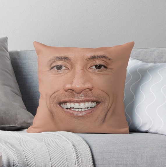 The Rock Face Throw Pillow Case Dank Meme Pillow Cover Etsy