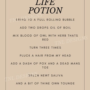 Halloween Print Hocus Pocus Life Potion Witchcraft Sanderson Sisters ...