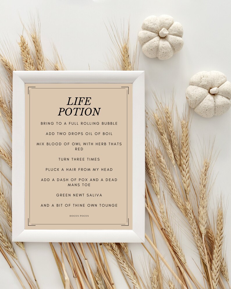 Halloween Print Hocus Pocus Life Potion Witchcraft Sanderson Sisters ...