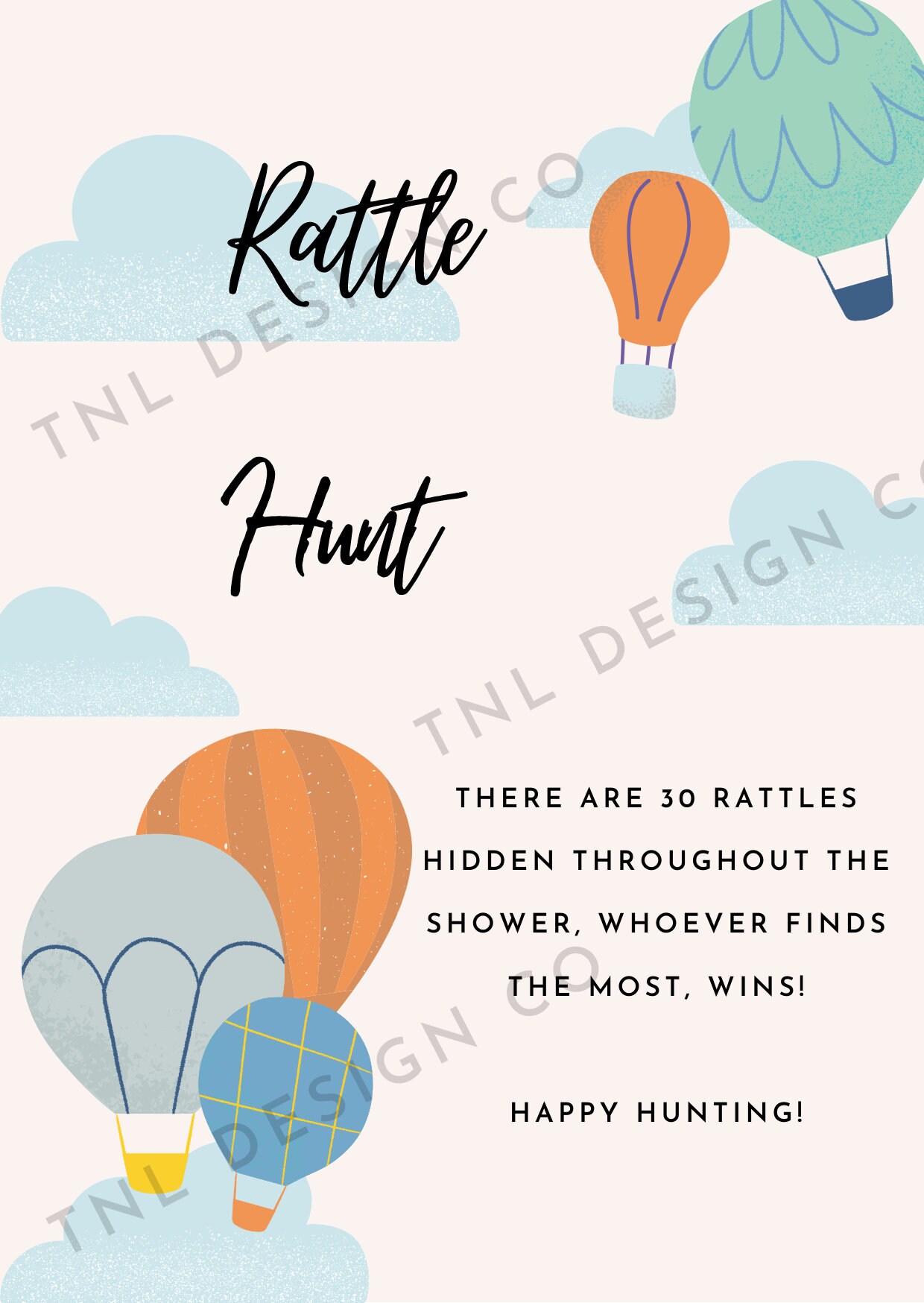 Hot Air Balloon Shower Print Collection Baby Shower Games Guest Book ...