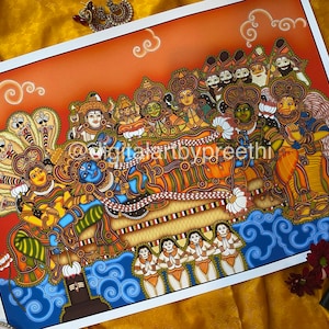 Kerala Mural - Lord Vishnu - Padmanabhaswamy