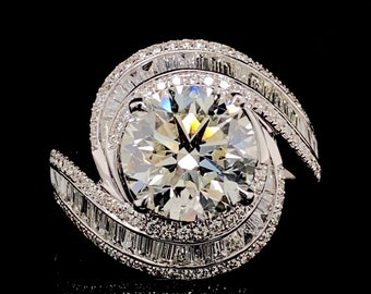 SOLD - 3.00 ct Round Brilliant Cut Diamond Ring / Centre Diamond 3.00 carats (I Colour) / Solid 18K Gold