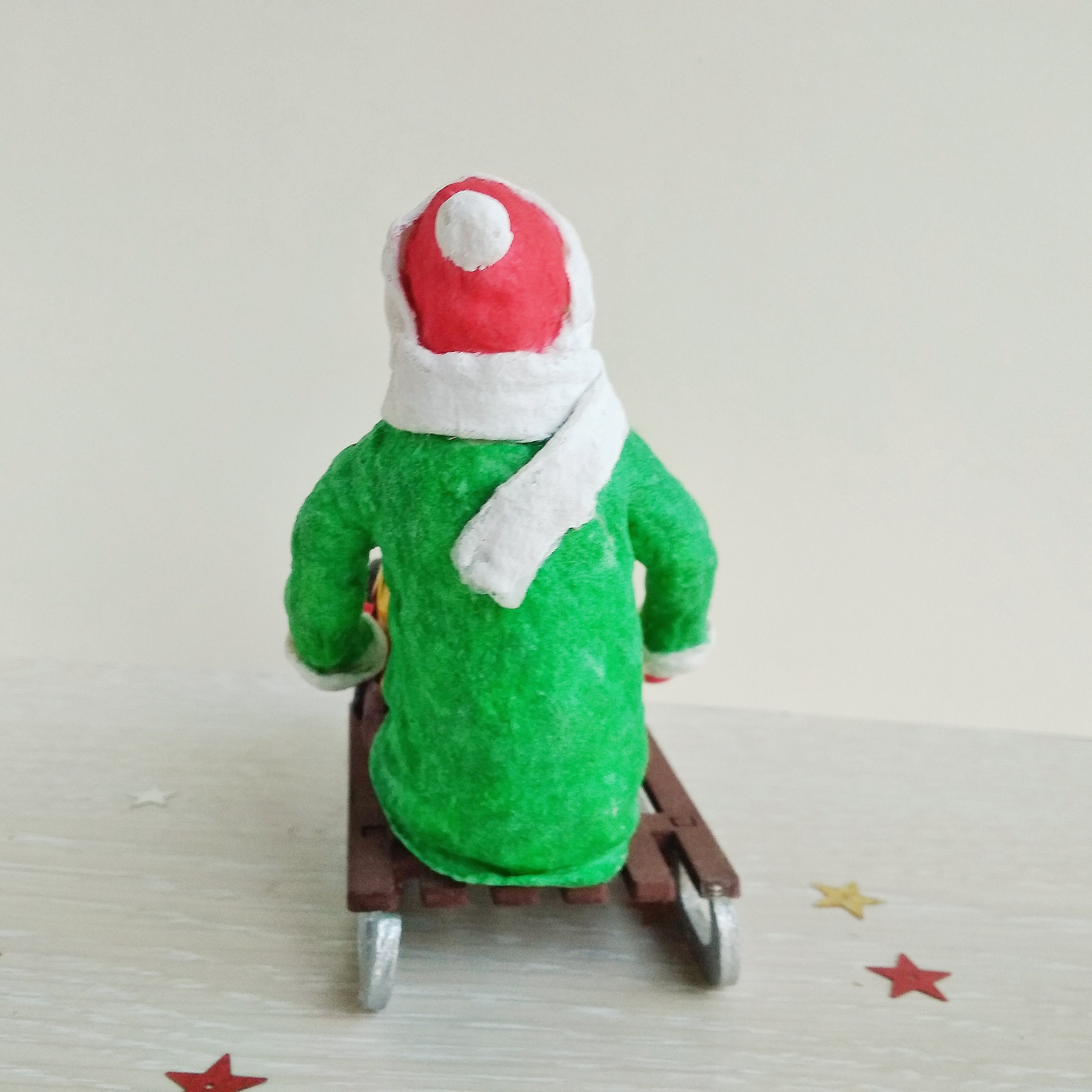 Personalized Figurine of a boy with a gift on a sled Etsy