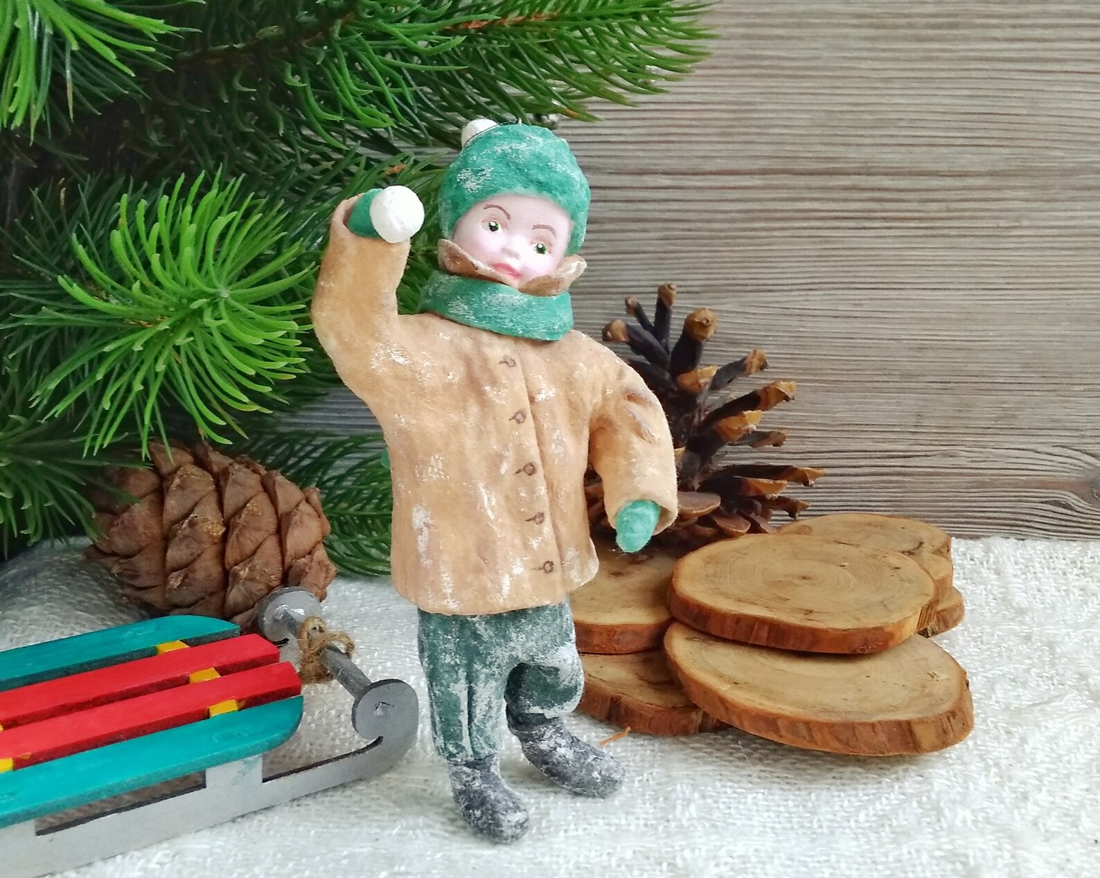 Vintage ornament boy Classic christmas ornament Hand made Etsy