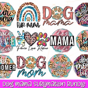 Pacote de sublimação de mãe de cachorro | Pacote de PNG de mãe de cachorro | PNG de mãe de pele | Designs de sublimação de cachorro | Transferências de sublimação de mãe de resgate, Designs de mãe de cachorro