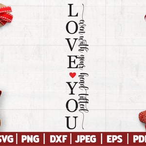 Placa de varanda &quot;Te Amo&quot; SVG, Placa de varanda engraçada SVG para o Dia dos Namorados, Humor para o Dia dos Namorados | Cricut - Silhueta - Passar a Ferro | Svg Dxf Png Eps PDF