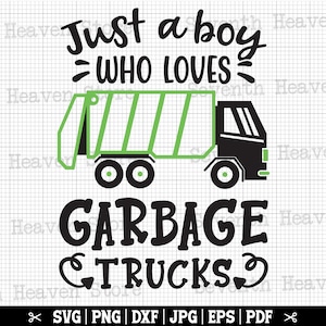 Nur ein Junge, der Müllautos SVG liebt | Müllauto svg, Müllauto Design für Cricut, Garbage man svg, Garbage Collector svg