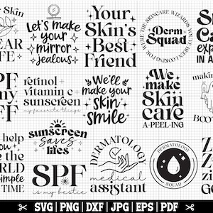 Dermatology SVG Bundle, Skincare Bundle Svg, Dermatologist Svg, Cosmetic Esthetician Svg - Instant Download