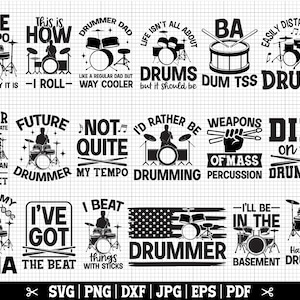 Drummer SVG Bundle, Drums Svg, Drummer Png Bundle, Drummer Quotes, Drummer Shirt Svg - Vector Files - Instant Download