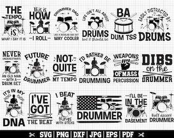 Drummer SVG Bundle, Drums Svg, Drummer Png Bundle, Drummer Quotes, Drummer Shirt Svg - Vector Files - Instant Download