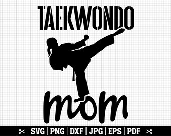 Mamma Taekwondo SVG, Mamma Combattente Taekwondo SVG, Madre Taekwondo, Mamma Arti Marziali SVG, Maglietta Taekwondo SVG, Vettore Taekwondo, Cintura Nera SVG