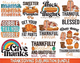 Thanksgiving Sublimation Bundle | Thanksgiving PNG | Fall Sublimation Designs | Fall PNG | Thankful Mama | Thanksgiving Mom Shirt Design
