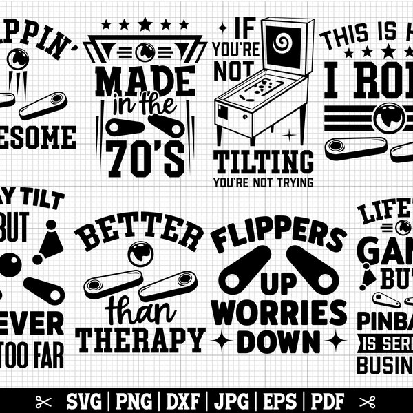 Pinball SVG Bundle, Pinball SVG, Pinball Machine Svg, Pinball Cut Files, Pinball Cricut, Pinball Shirt SVG, Pinball Bundle Cutting Files