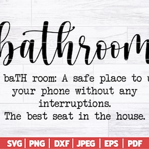 Badezimmer Definition SVG | Badezimmer SVG | Lustiges Badezimmer Schild | Lustiges Badezimmer Zitat | Lustiges Badezimmer Cut File SVG | Lustig Definition SVG Dxf